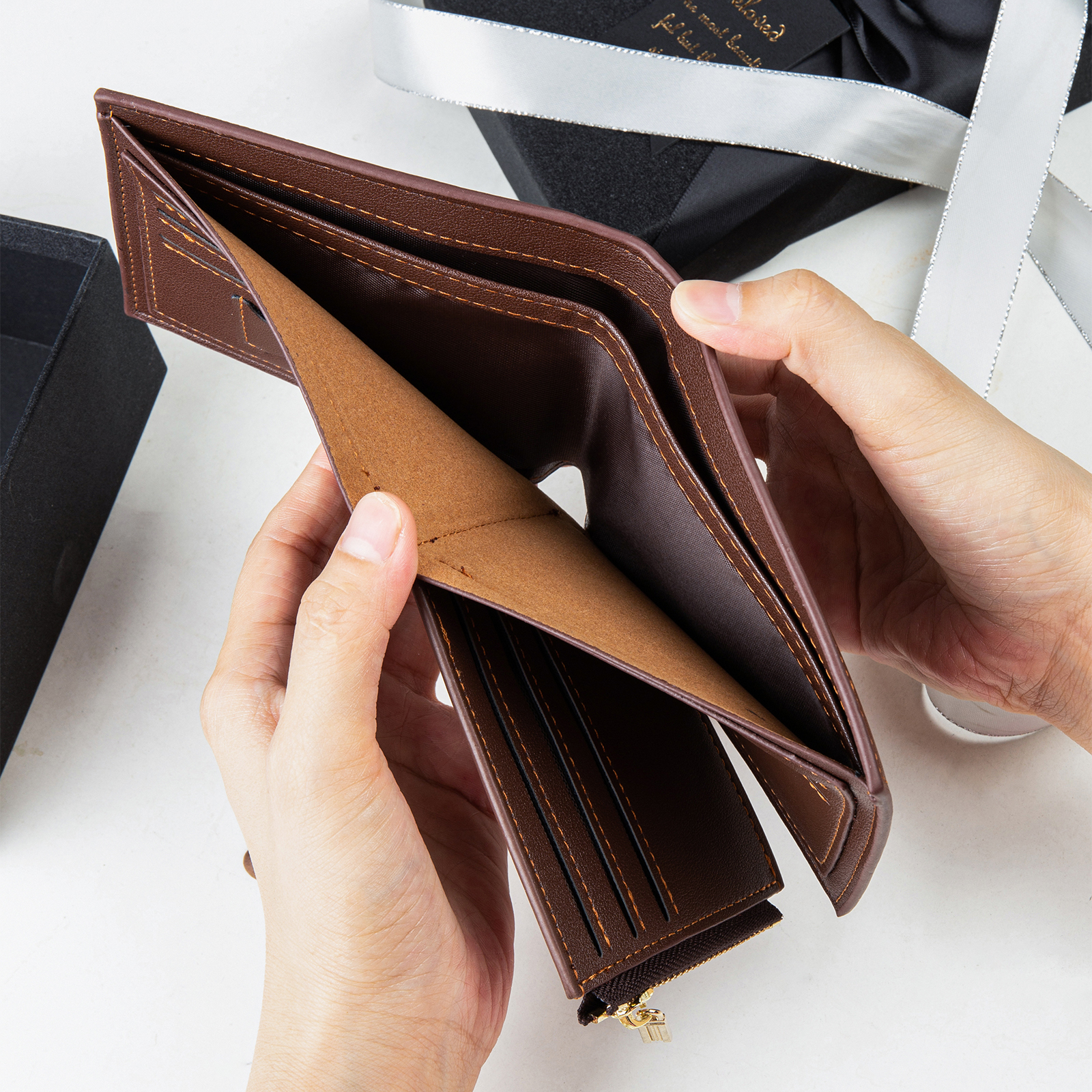 Portefeuille personnalisé en cuir PU, « Je suis un papi professionnel »