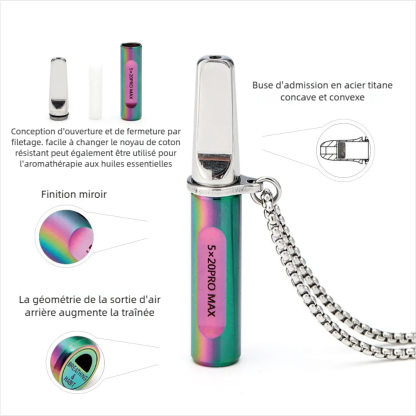 Collier de Respiration Anti-Stress Collier de Méditation Inox