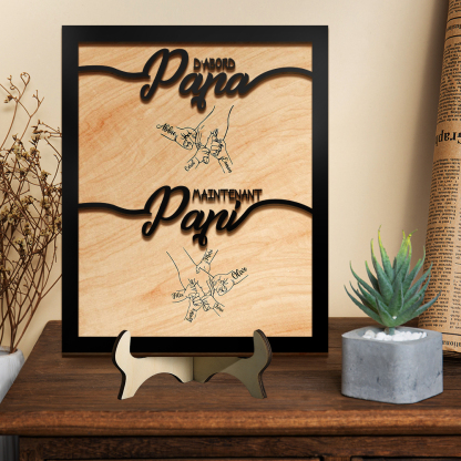 Plaque en bois personnalisée "D'abord papa, maintenant papi"