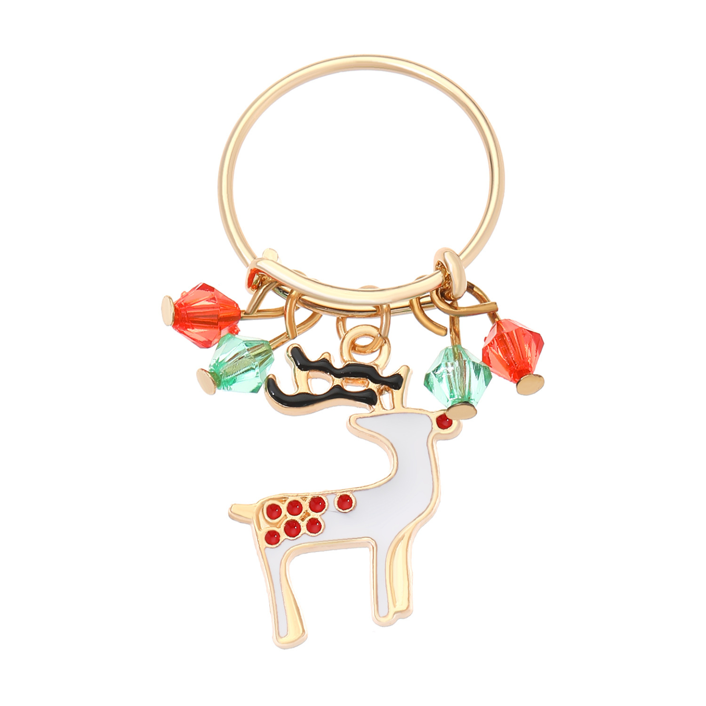 Bague de Noël Charms Renne/Sucre d'Orge/Cerf pour Femmes | Jessemade