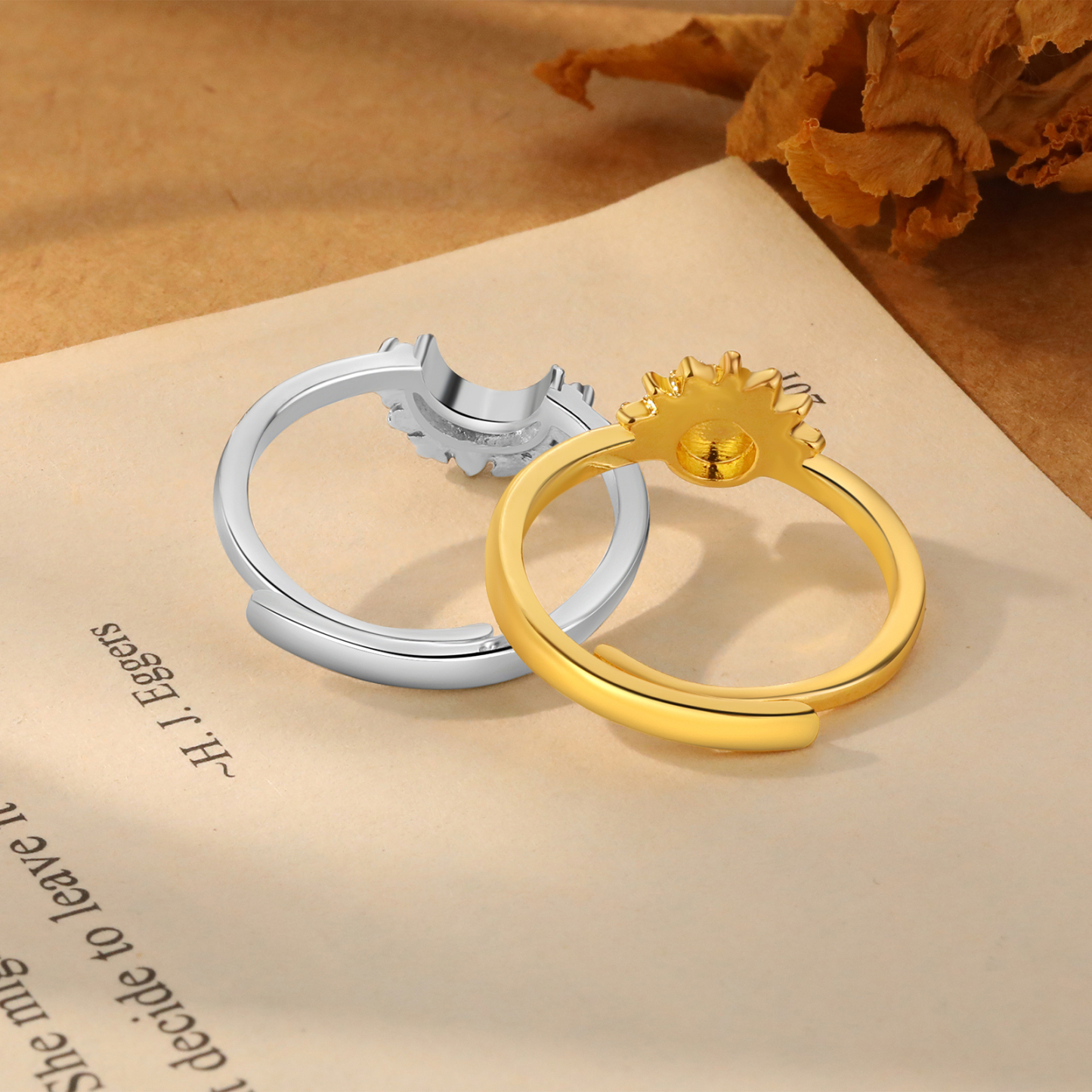 Bague Soleil et Lune L'harmonie parfaite Cadeau pour femme | Jessemade