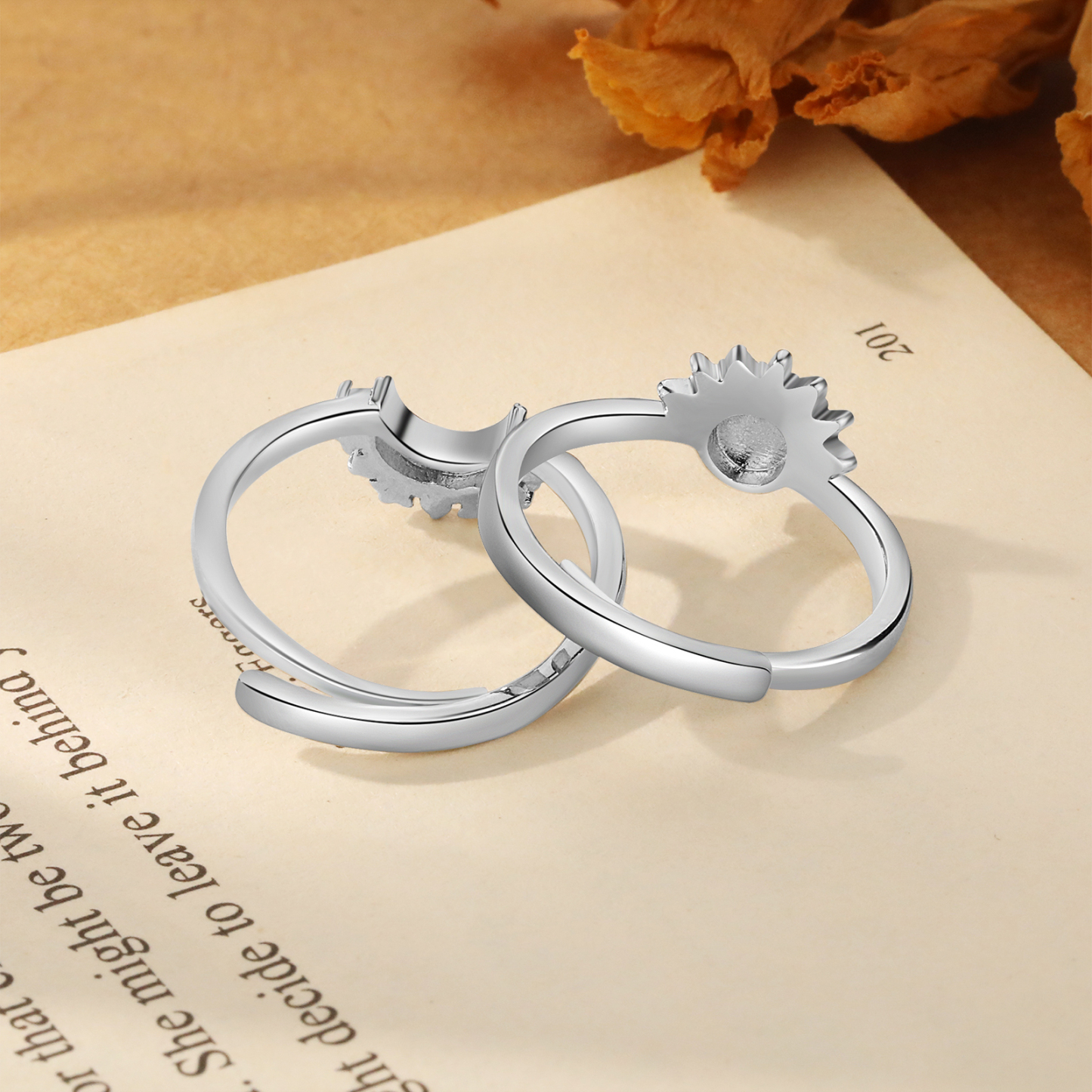 Bague Soleil et Lune L'harmonie parfaite Cadeau pour femme | Jessemade