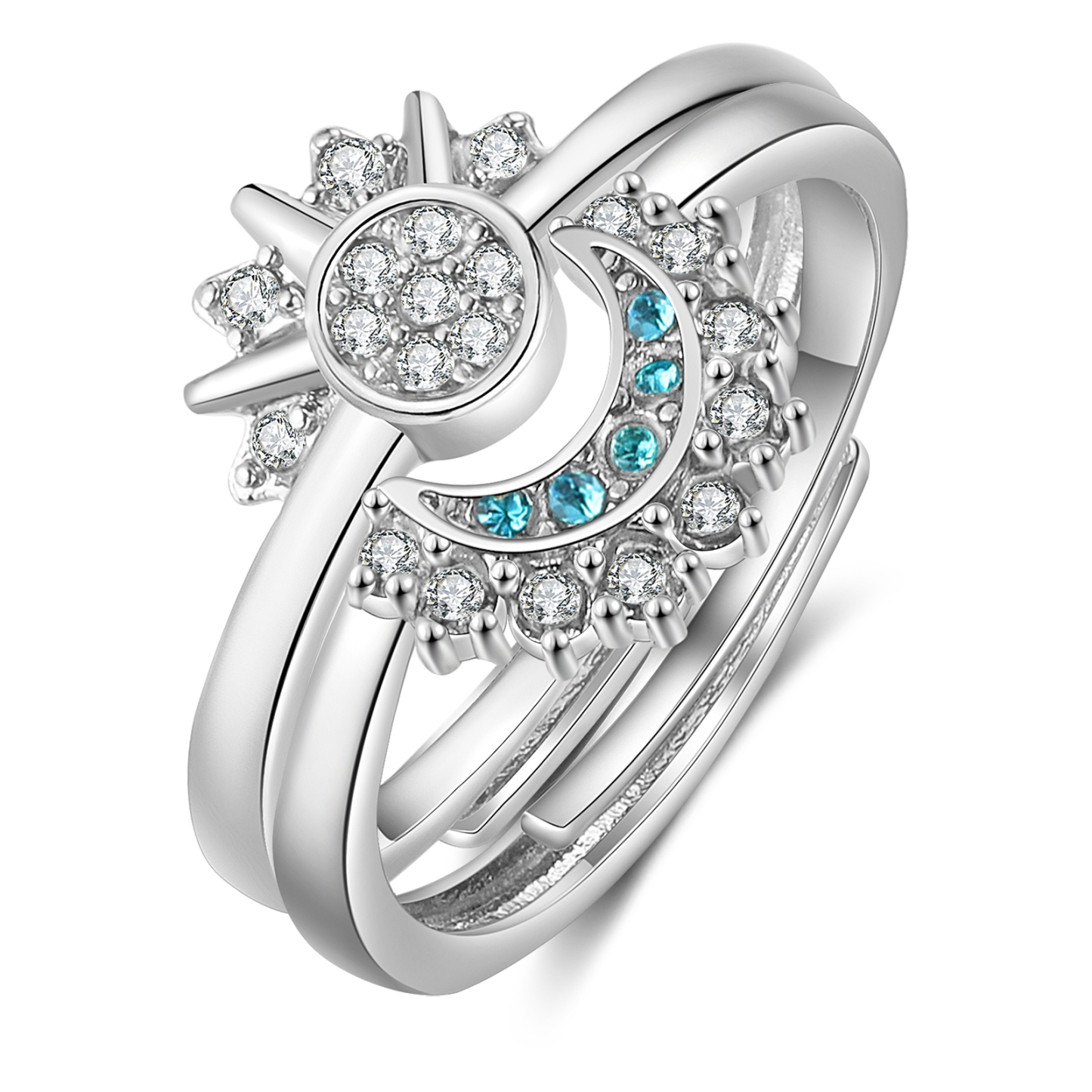 Bague Soleil et Lune L'harmonie parfaite Cadeau pour femme | Jessemade