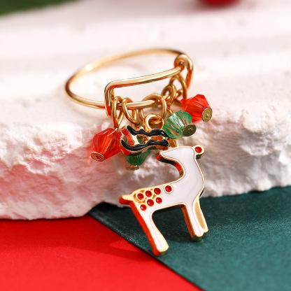 Bague de Noël Charms Renne/Sucre d'Orge/Cerf pour Femmes | Jessemade