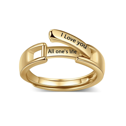 Bague Réglable couple 2PCS 4 textes Personnalisé Alliance｜Jessemade