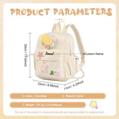 Cartable Sac à Dos Fleur pour Enfant 1 Prénom Personnalisé Sac maternelle