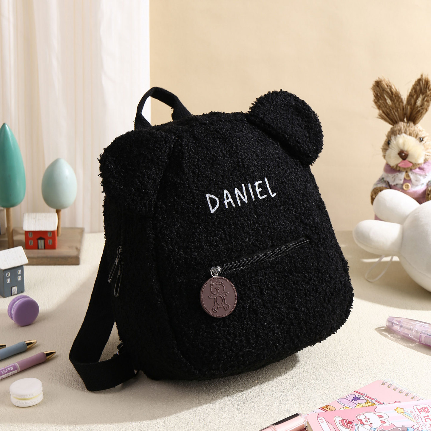 Cartable Sac à Dos Peluche pour Enfant 1 Prénom Personnalisé Sac 