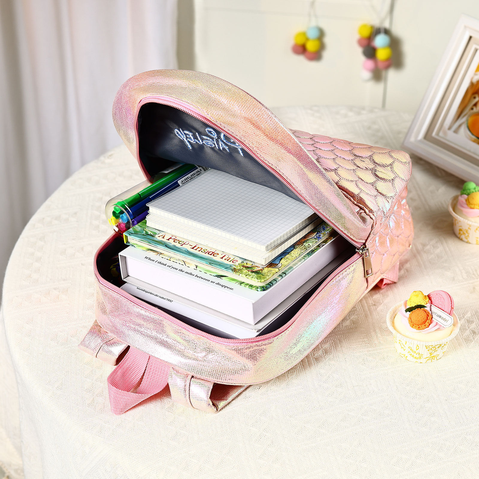 Sac à Dos Sirène Prénom Personnalisé PU Léger | Jessemade