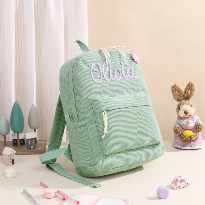 Cartable à Dos en Velours Personnalisé avec 1 Prénom Sac à Dos pour Enfant | Jessemade