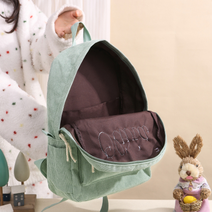 Cartable à Dos en Velours Personnalisé avec 1 Prénom Sac à Dos pour Enfant | Jessemade