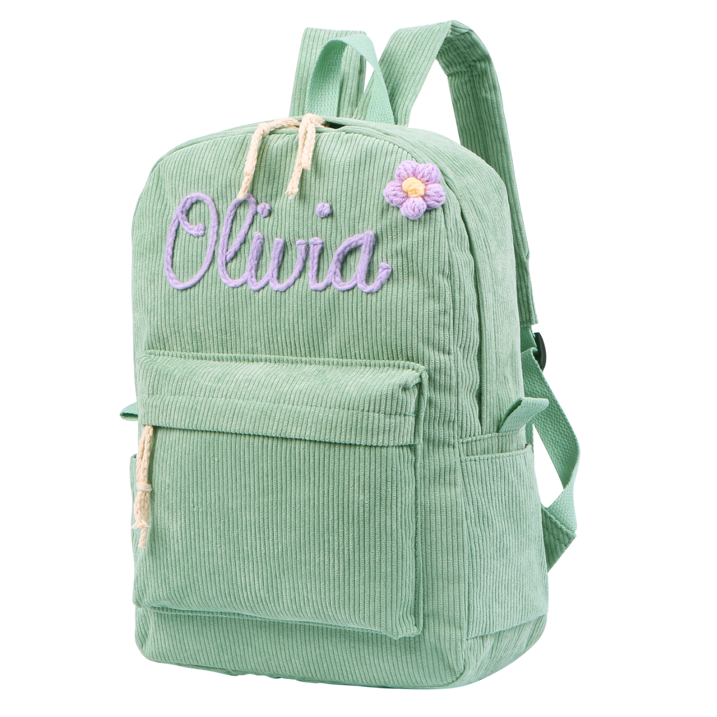 Cartable à Dos en Velours Personnalisé avec 1 Prénom Sac à Dos pour Enfant | Jessemade