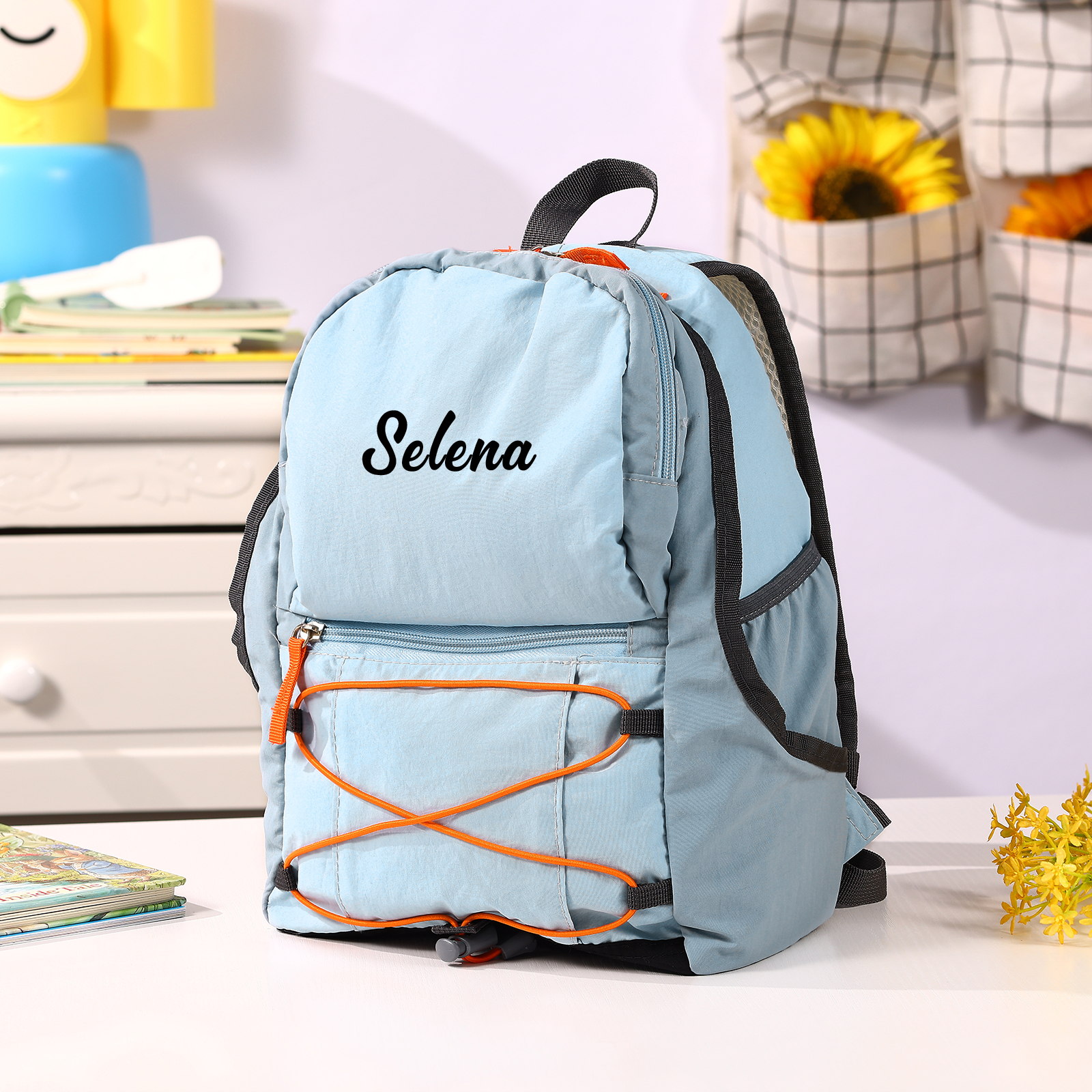 Sac à dos en Nylon personnalisé avec 1 Prénom, Couleur au Choix – Cadeau pour Enfant | Jessemade