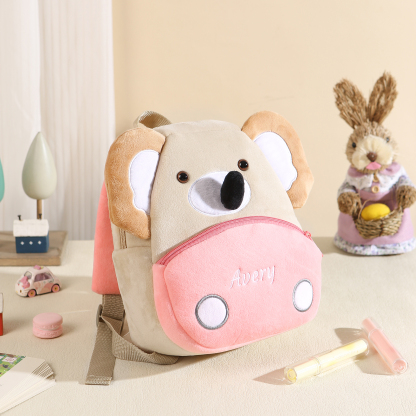Sac à dos peluche Animal personnalisable avec 1 Prénom, Couleur au Choix– Cadeau pour enfant | Jessemade