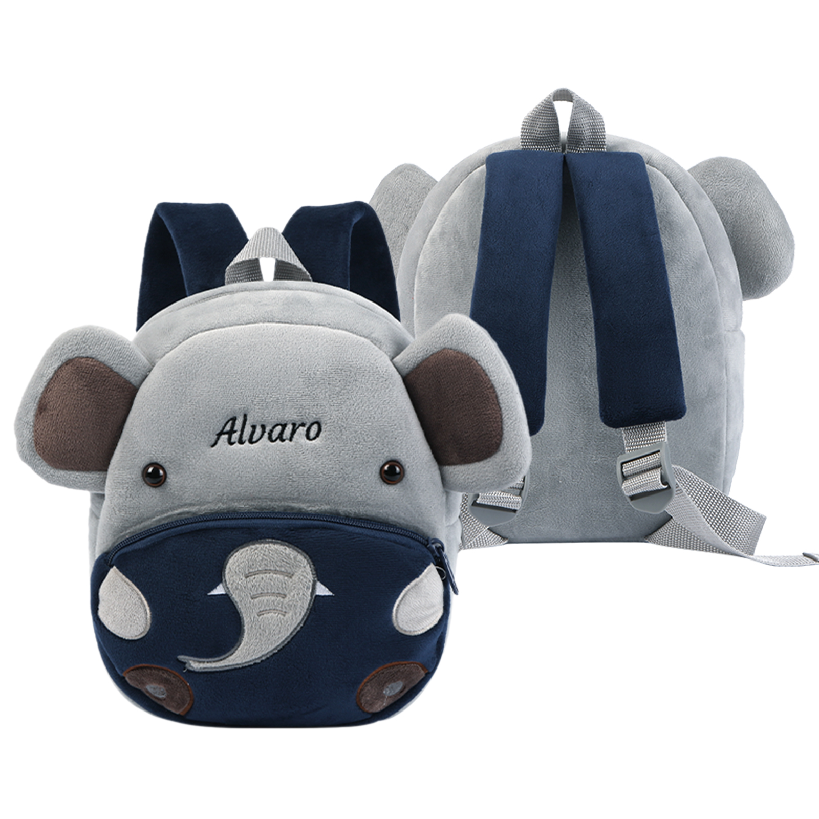 Sac à dos peluche Animal personnalisable avec 1 Prénom, Couleur au Choix– Cadeau pour enfant | Jessemade