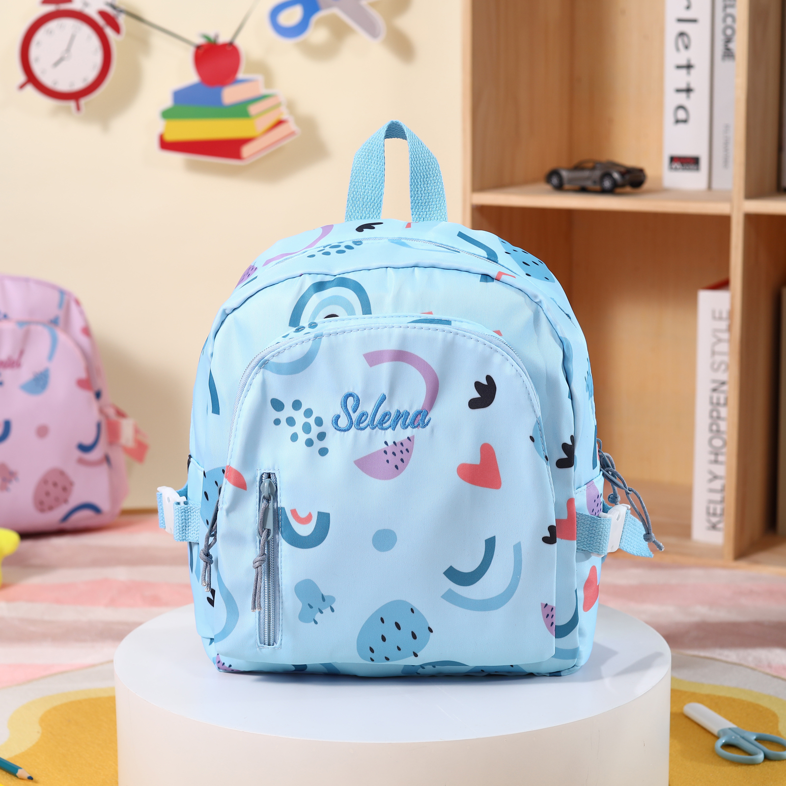 Sac à dos Enfant Personnalisable avec 1 Prénom brodé et Choix de Couleur du Nom | Jessemade