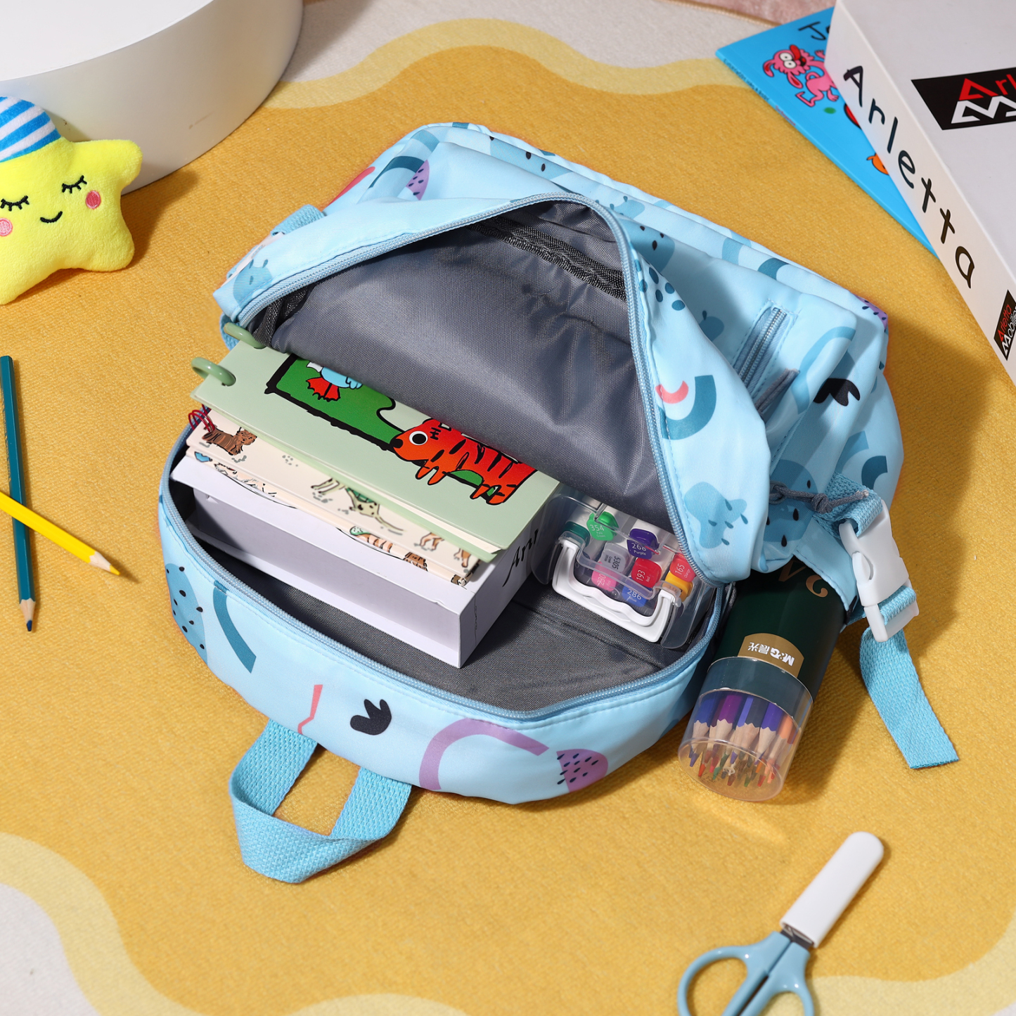 Sac à dos Enfant Personnalisable avec 1 Prénom brodé et Choix de Couleur du Nom | Jessemade