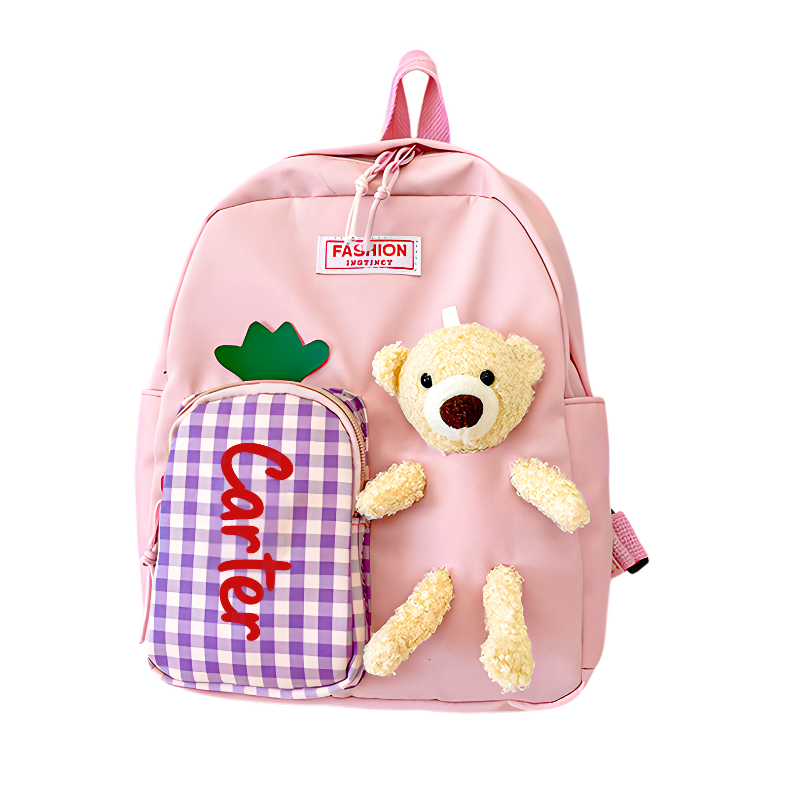 Sac à dos avec peluche ours personnalisé 1 Prénom - Cadeau pour Enfant | Jessemade