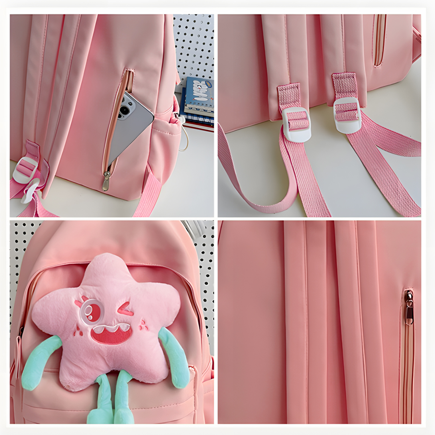 Sac à dos Enfant avec étoile Peluche, Personnalisable avec 1 Prénom et Choix de Couleur du Nom | Jessemade