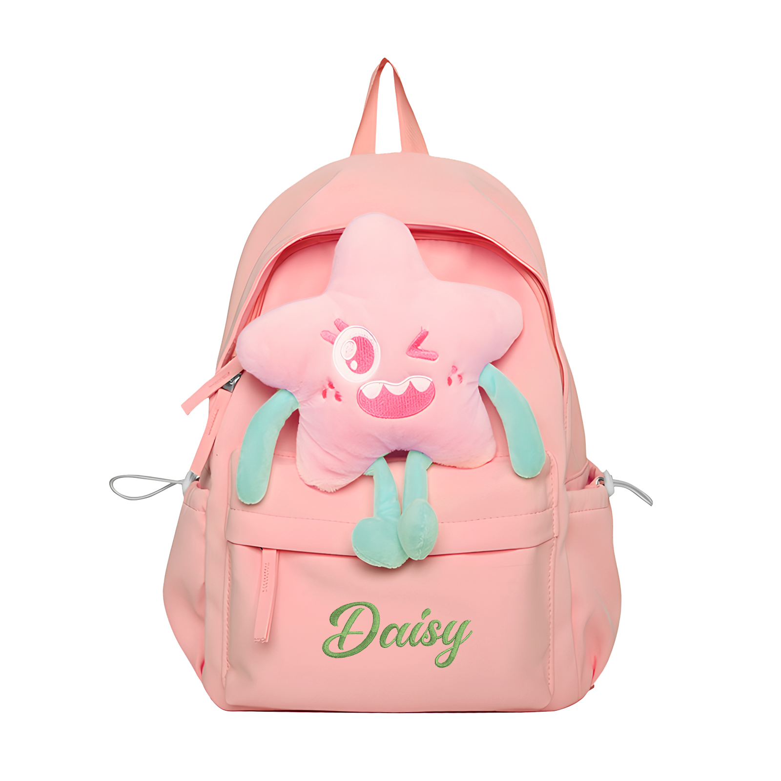 Sac à dos Enfant avec étoile Peluche, Personnalisable avec 1 Prénom et Choix de Couleur du Nom | Jessemade