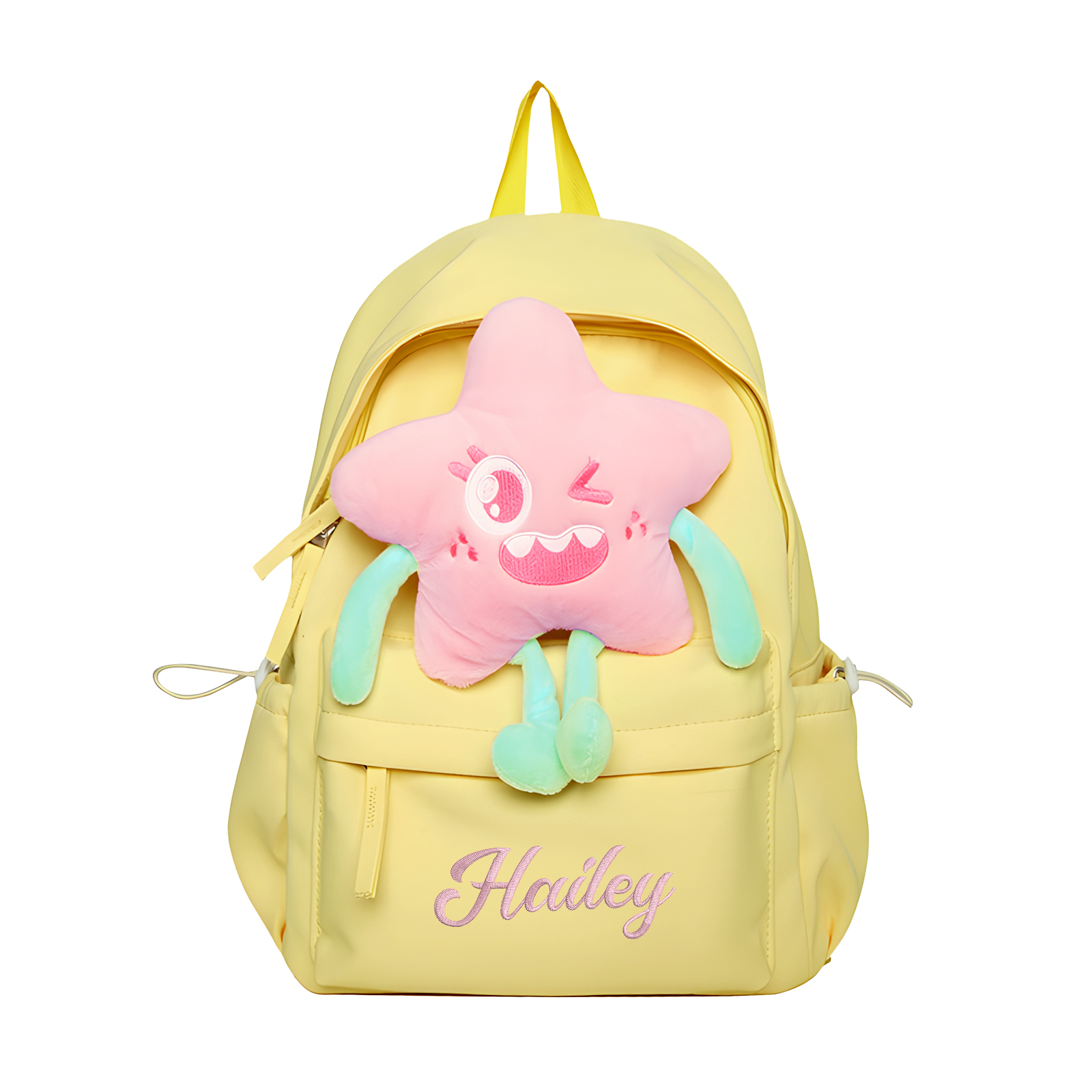 Sac à dos Enfant avec étoile Peluche, Personnalisable avec 1 Prénom et Choix de Couleur du Nom | Jessemade