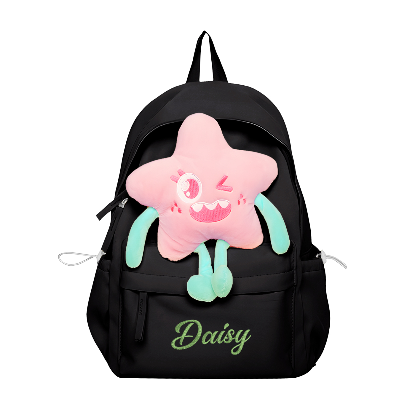 Sac à dos Enfant avec étoile Peluche, Personnalisable avec 1 Prénom et Choix de Couleur du Nom | Jessemade