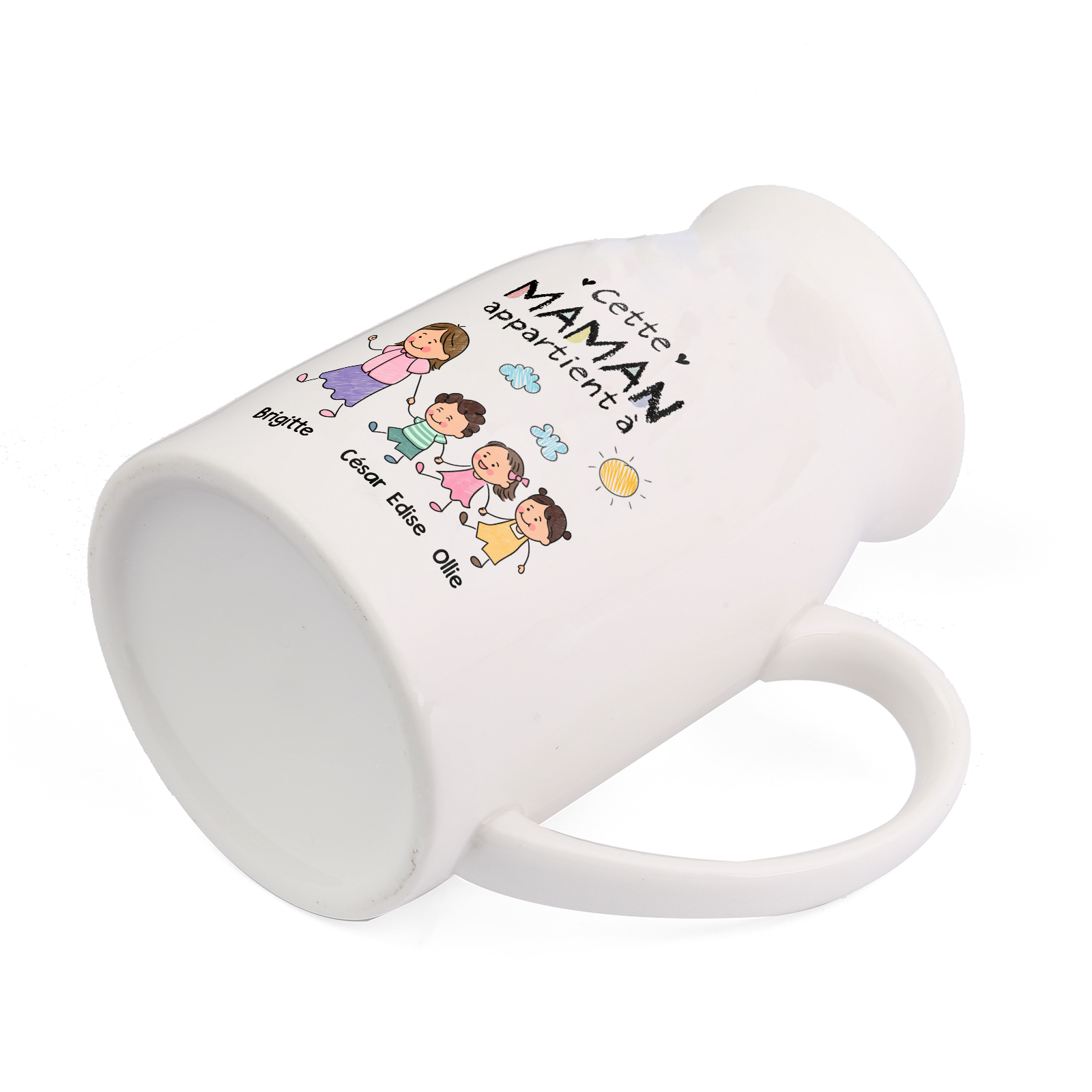 Vase à fleurs Personnalisée en Céramique pour Maman ou Mamie, conçue avec 1 à 8 Prénoms