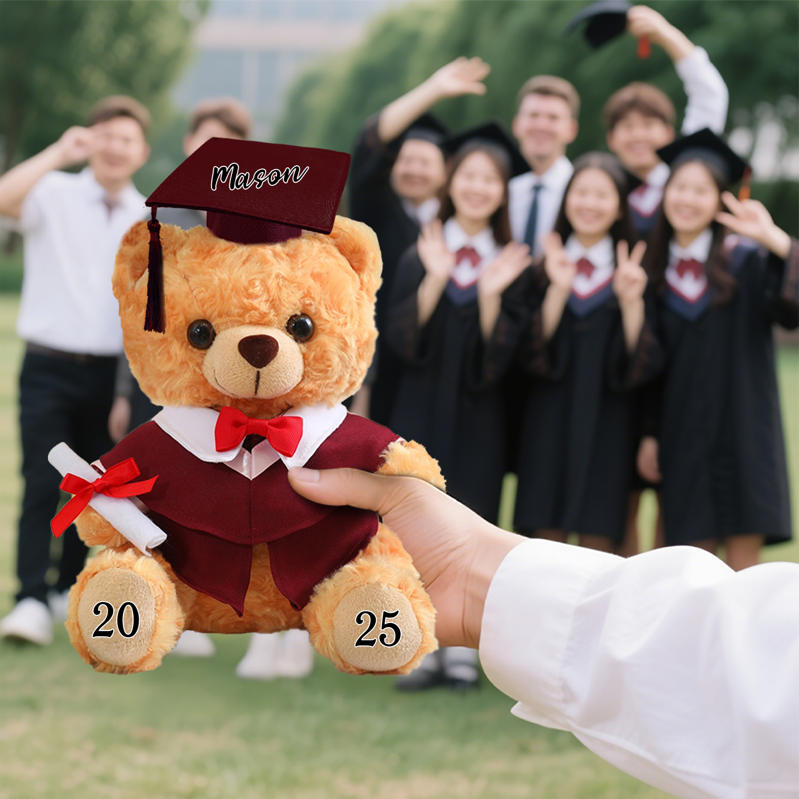 [Copy]Ours en Peluche Prénom Personnalisé avec Date pour fêter Un Diplômé Cadeau de Graduation