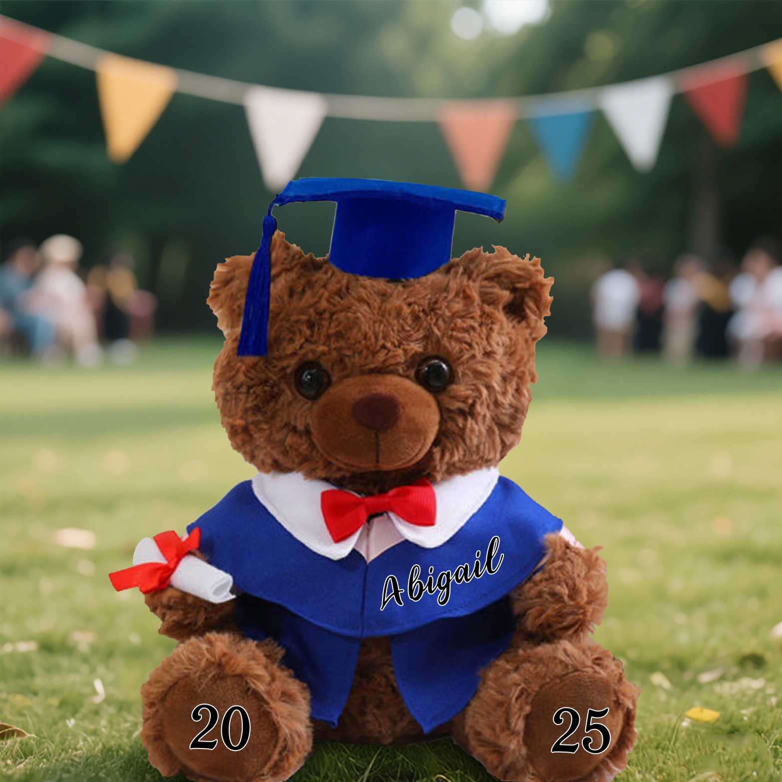 Ours Brun en Peluche Personnalisé de Graduation avec Prénom et Date | Jessemade