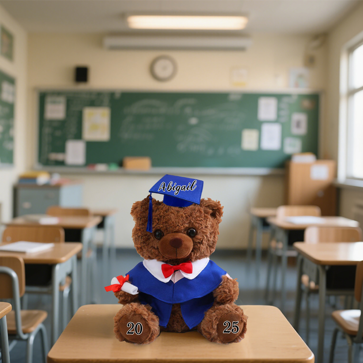 Ours Brun en Peluche Personnalisé de Graduation avec Prénom et Date | Jessemade