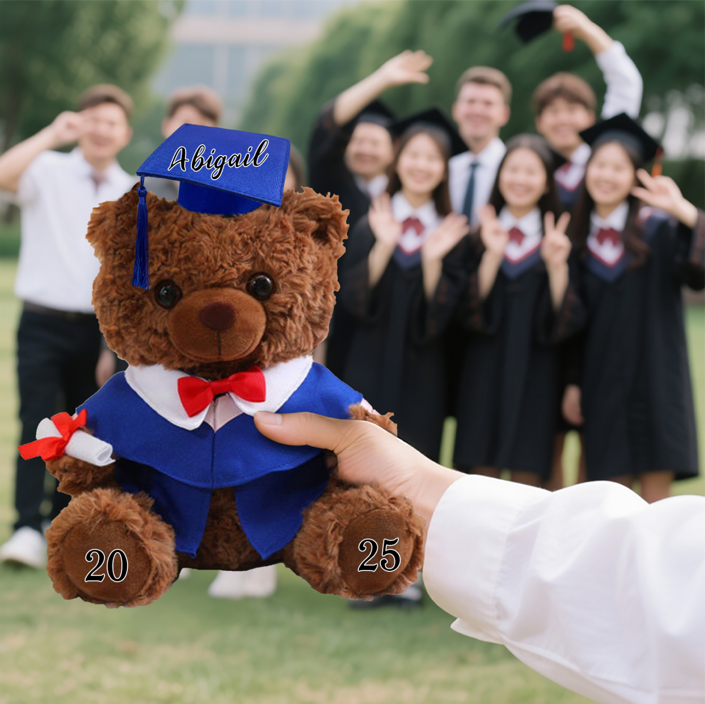 Ours Brun en Peluche Personnalisé de Graduation avec Prénom et Date | Jessemade