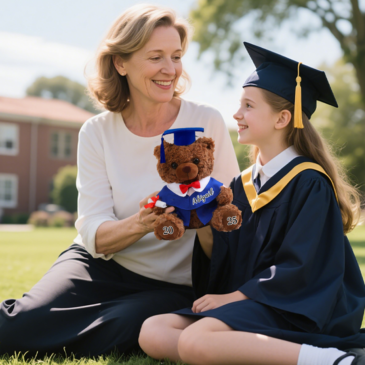 Ours Brun en Peluche Personnalisé de Graduation avec Prénom et Date | Jessemade