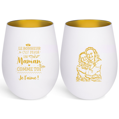 Bougeoir en verre personnalisé avec photo, cadeau pour maman