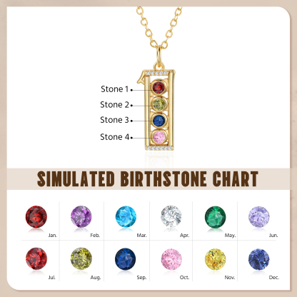 Collier Personnalisé Femme avec 1 à 6 Pierres de Naissance – Cadeau unique pour Maman ou Mamie