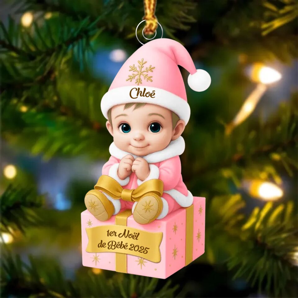 Décoration Sapin Noël Personnalisée – Bébé sur Cadeau pour 1er Noël