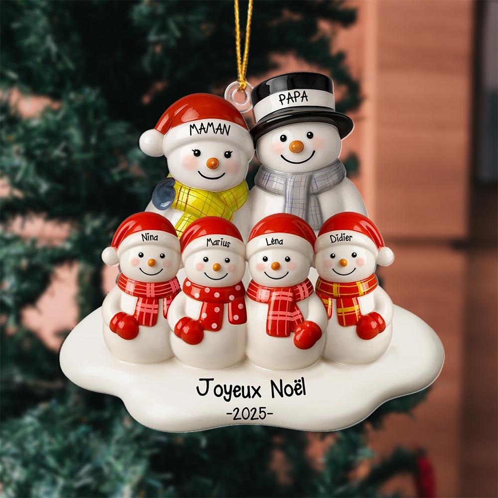 Décoration Sapin Noël Personnalisé Famille 2-12 Bonhommes