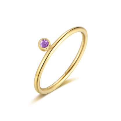 Bagues empilables personnalisées, initiales gravées et pierre de naissance