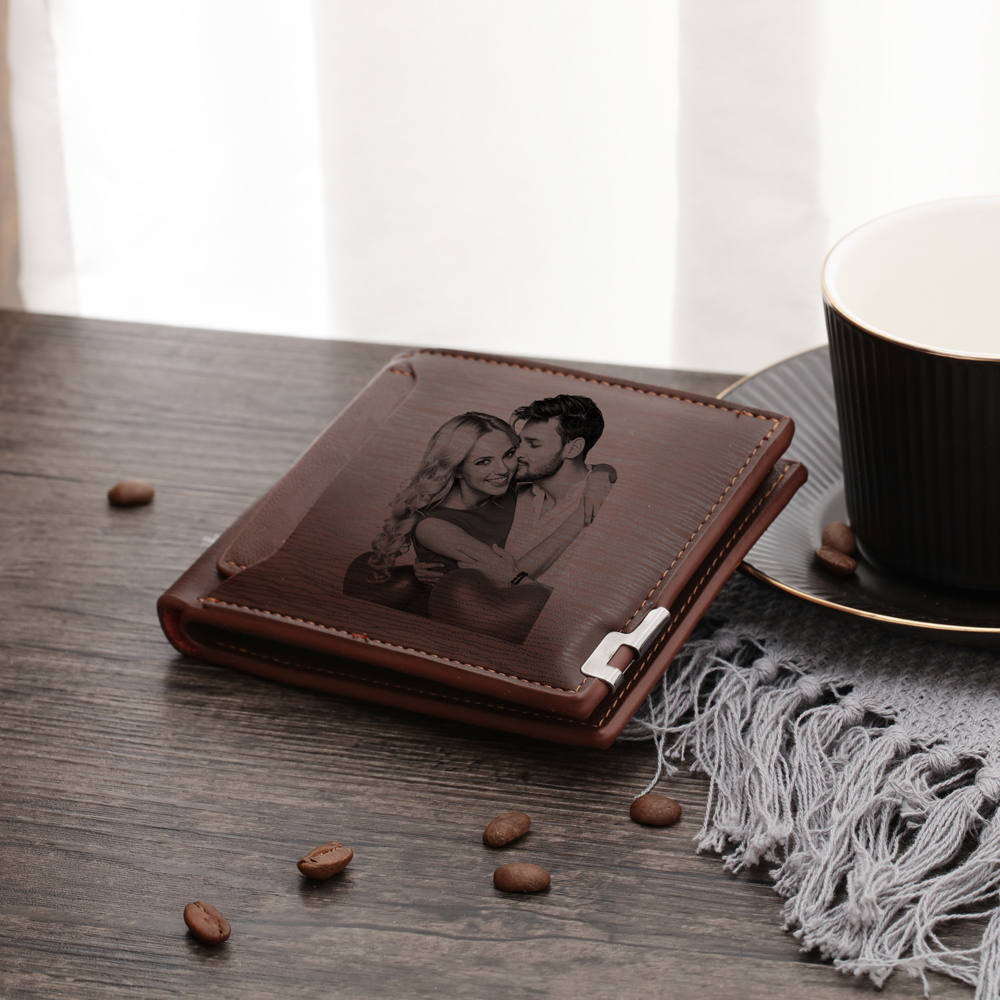 Portefeuille Personnalisé avec Photo Porte-Monnaie Carte Classique pour Homme | Jessemade