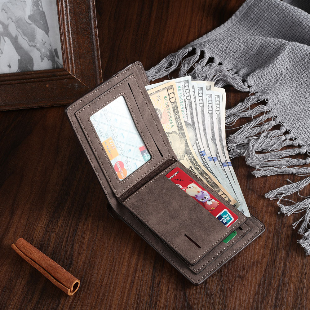 Portefeuille en cuir PU Photo Personnalisée avec Texte Date et Lettre Porte-Monnaie pour Homme | Jessemade