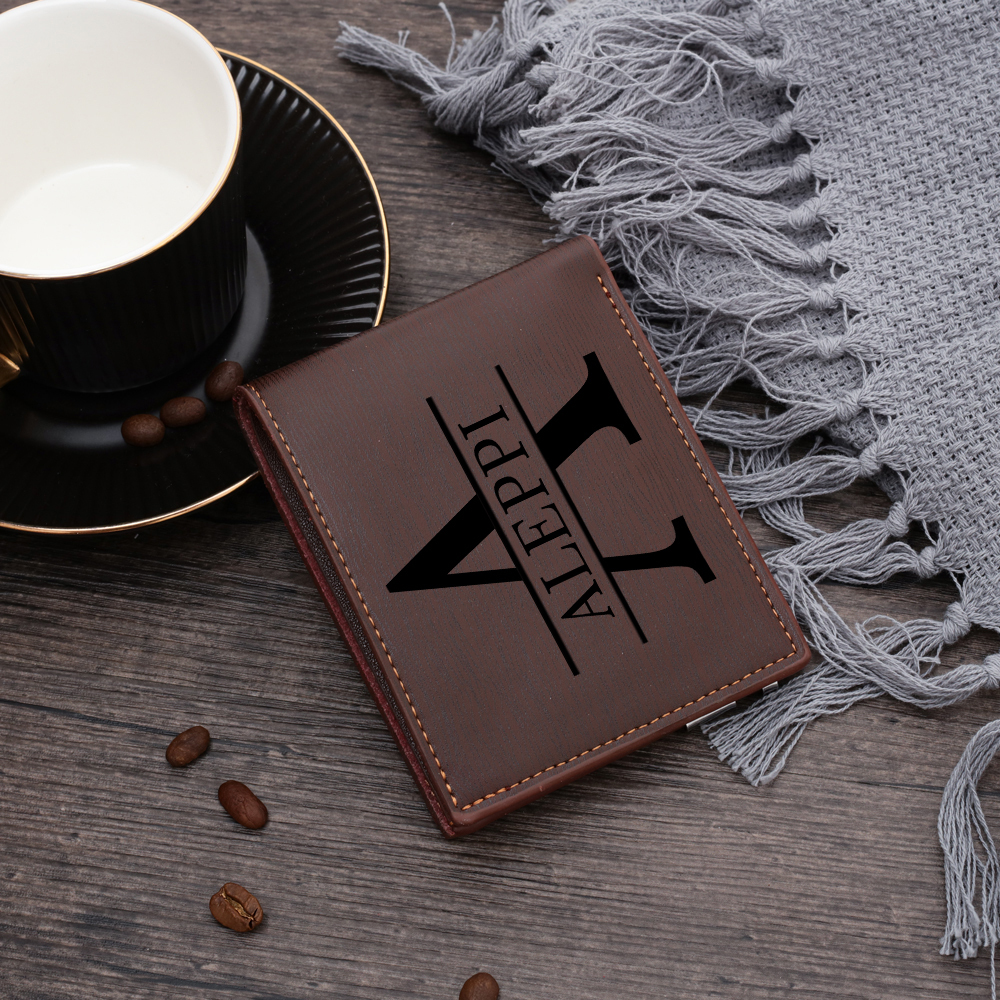 Portefeuille 1 Prénom Personnalisé avec Photo et Lettre Classique Homme Porte-Monnaie Carte Cadeau pour homme | Jessemade