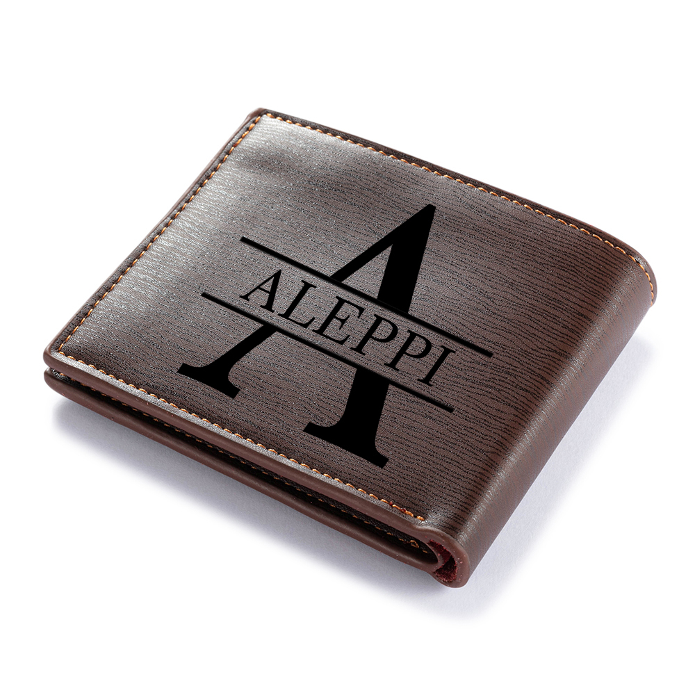 Portefeuille 1 Prénom Personnalisé avec Photo et Lettre Classique Homme Porte-Monnaie Carte Cadeau pour homme | Jessemade
