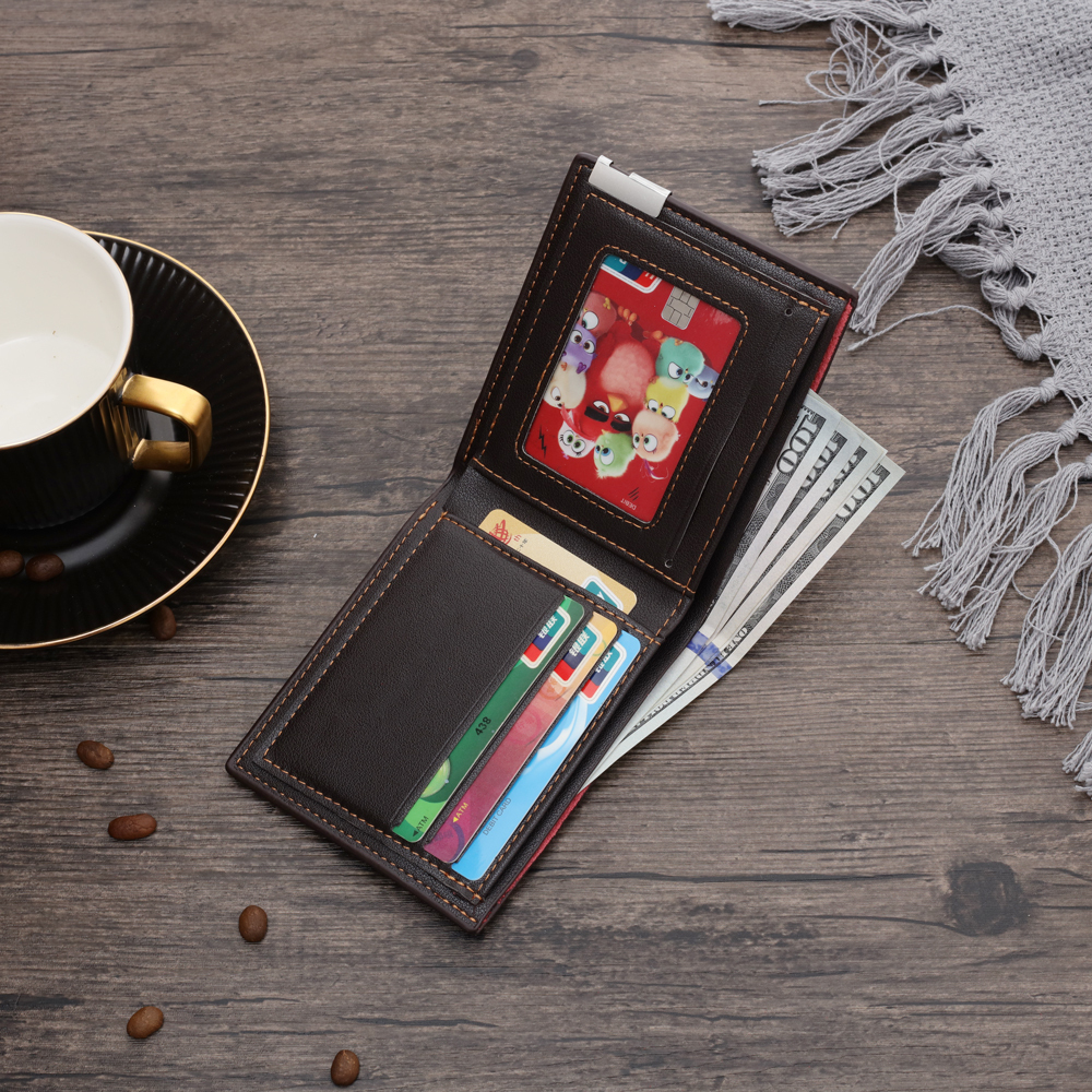 Portefeuille 1 Prénom Personnalisé avec Photo et Lettre Classique Homme Porte-Monnaie Carte Cadeau pour homme | Jessemade