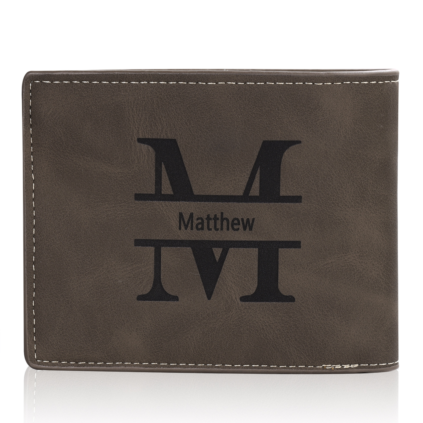 Coffret Cadeau 3PCS - Portefeuille Classique avec Carte Portefeuille et Stylo Prénom et Lettre Personnalisés avec Photo et Texte pour Homme | Jessemade