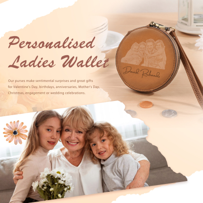 Portefeuille Cuir Photo et Texte Personnalisés Porte-Monnaie  | Jessemade