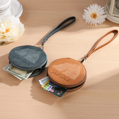 Portefeuille Cuir Photo et Texte Personnalisés Porte-Monnaie  | Jessemade