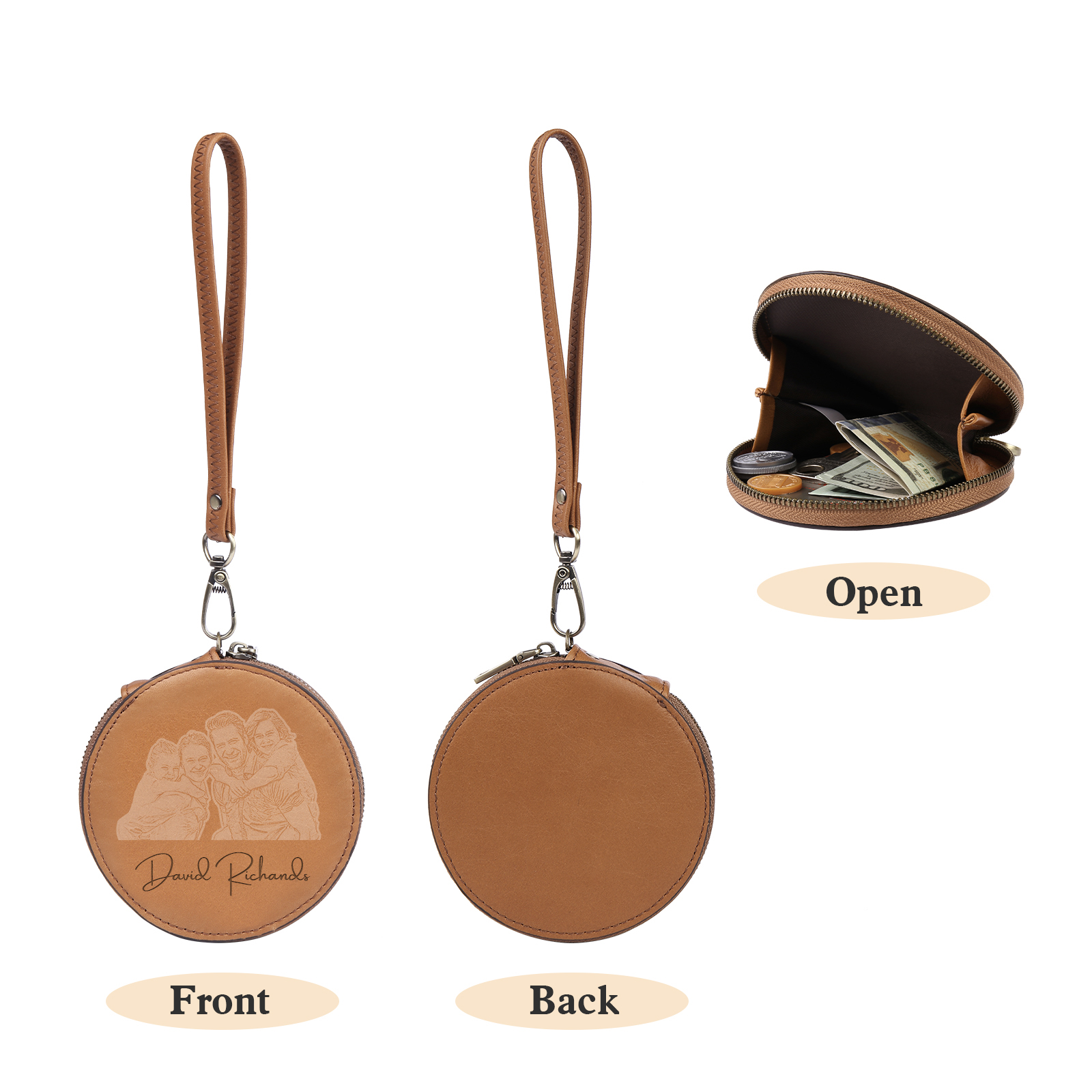 Portefeuille Cuir Photo et Texte Personnalisés Porte-Monnaie  | Jessemade