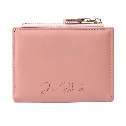 Portefeuille en cuir PU Photo Personnalisée avec Texte Porte-Monnaie Rose Cadeau pour femme | Jessemade