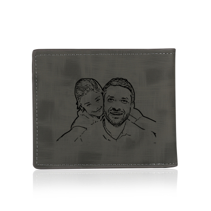 Portefeuille Personnalisé en Cuir avec Photo et Prénom Gravés pour Homme | Jessemade