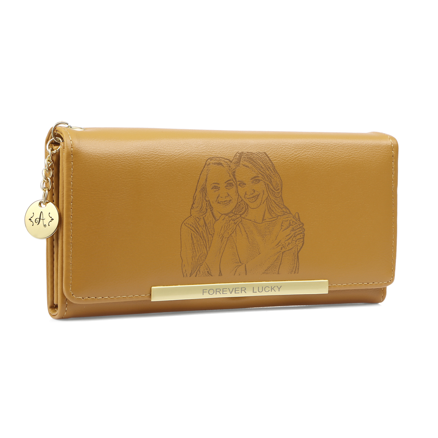Portefeuille long en cuir PU 1 Photo personnalisé Cadeau pour femme | Jessemade