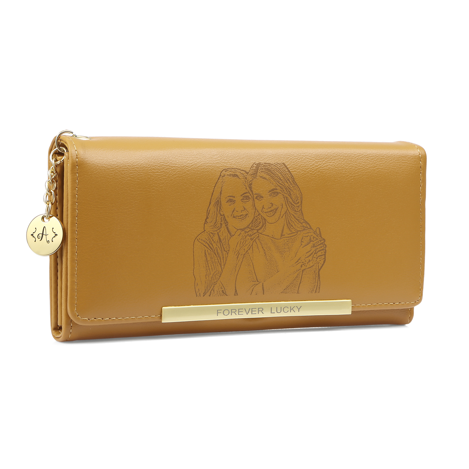 Portefeuille long en cuir PU 1 Photo personnalisé Cadeau pour femme | Jessemade