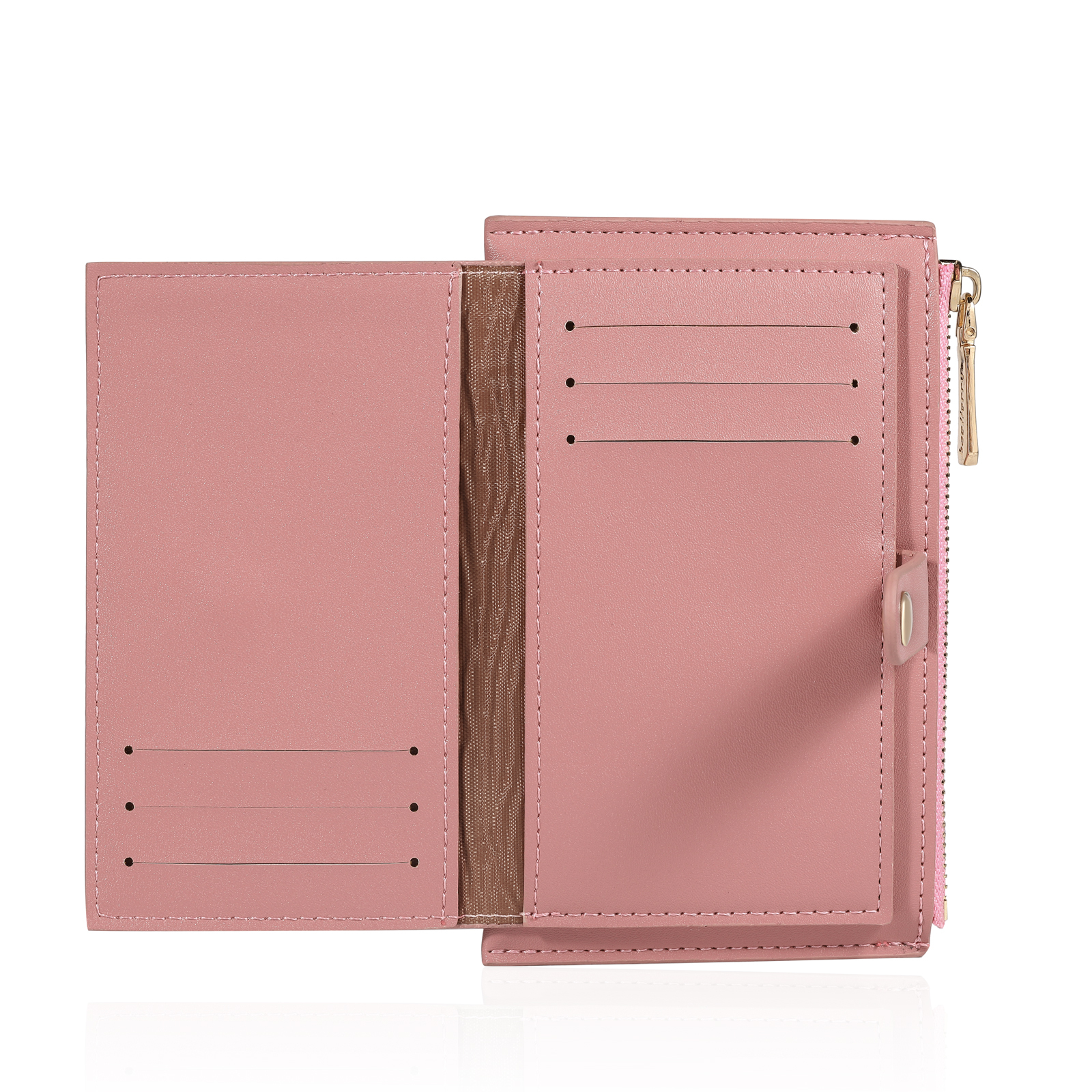 Portefeuille long en cuir PU 1 Prénom personnalisé avec fleur de naissance Cadeau pour femme Rose | Jessemade